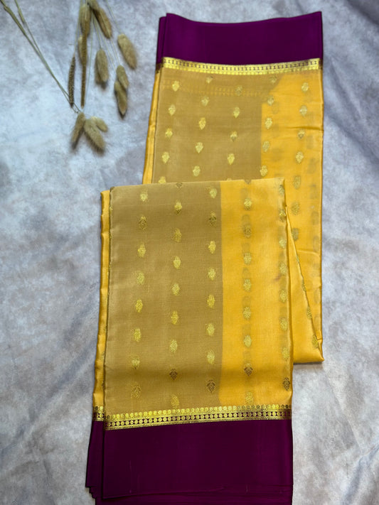 Honey- wine shade Soundarya butta pure crepe saree