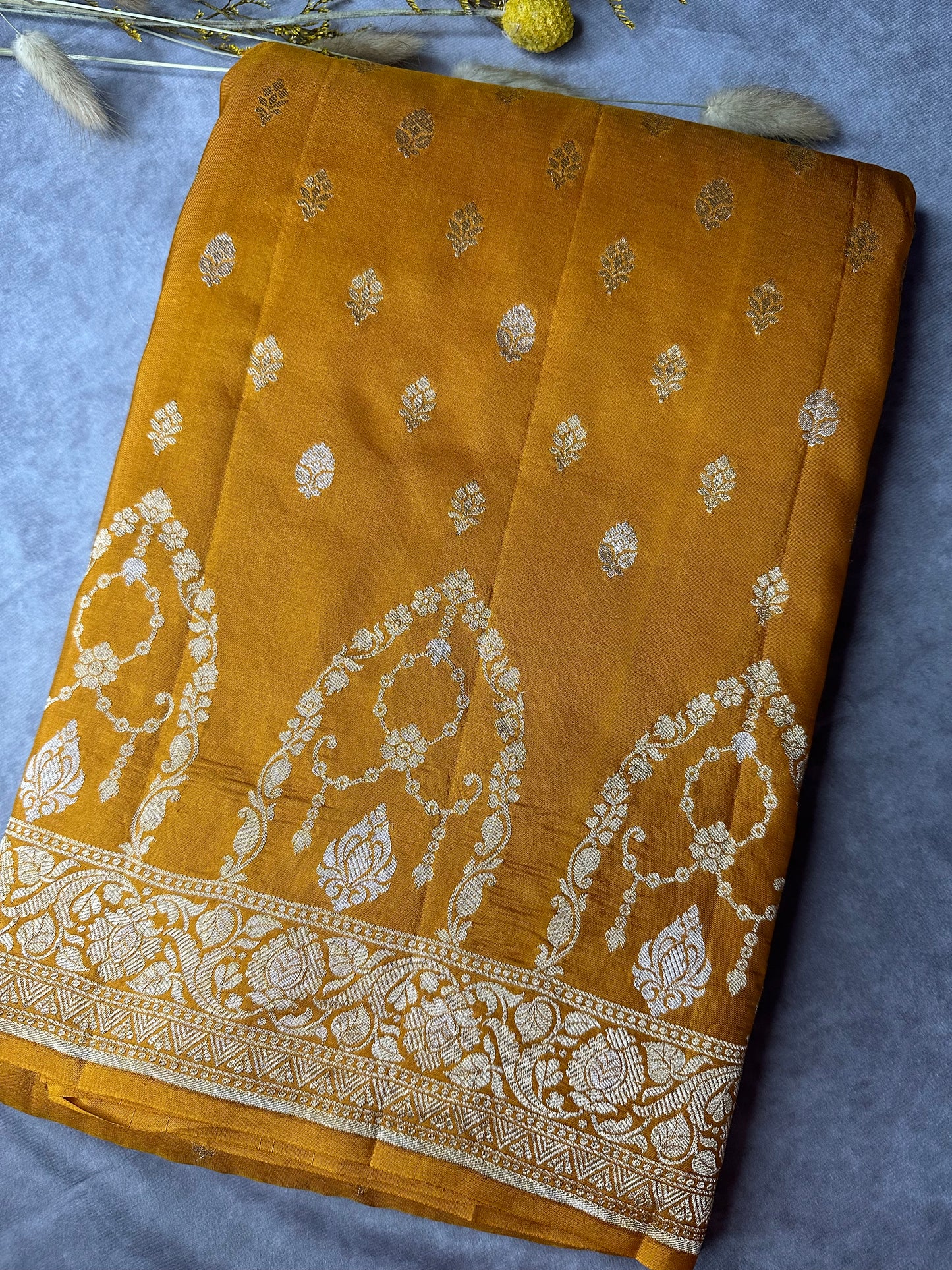 MUSTARD YELLOW  - KATAN BY KATAN PURE SILK SAREE