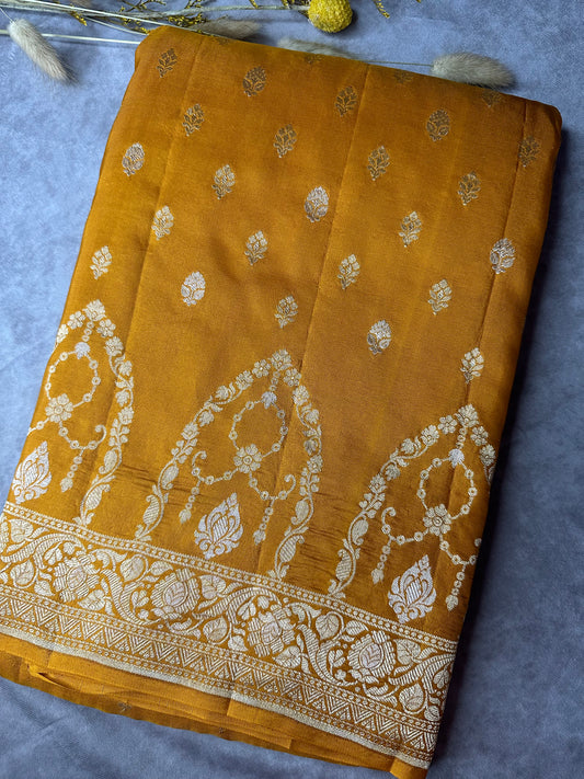 MUSTARD YELLOW  - KATAN BY KATAN PURE SILK SAREE