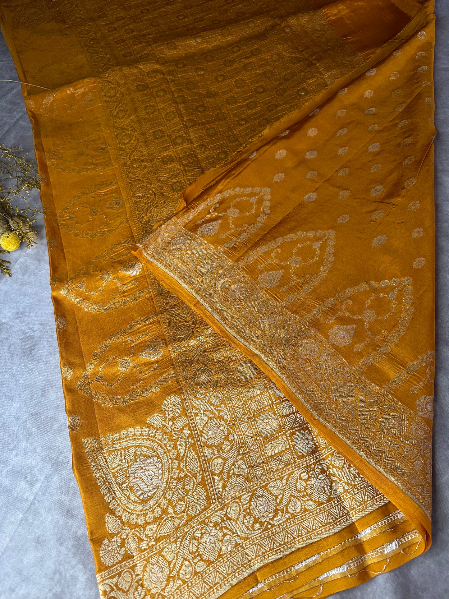 MUSTARD YELLOW  - KATAN BY KATAN PURE SILK SAREE