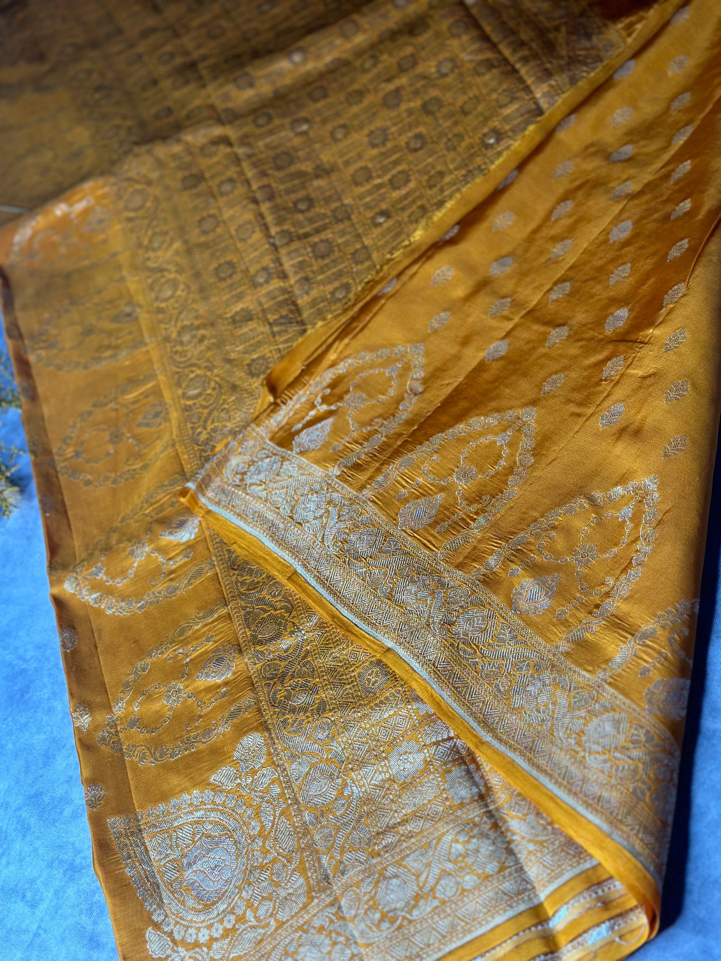 MUSTARD YELLOW  - KATAN BY KATAN PURE SILK SAREE