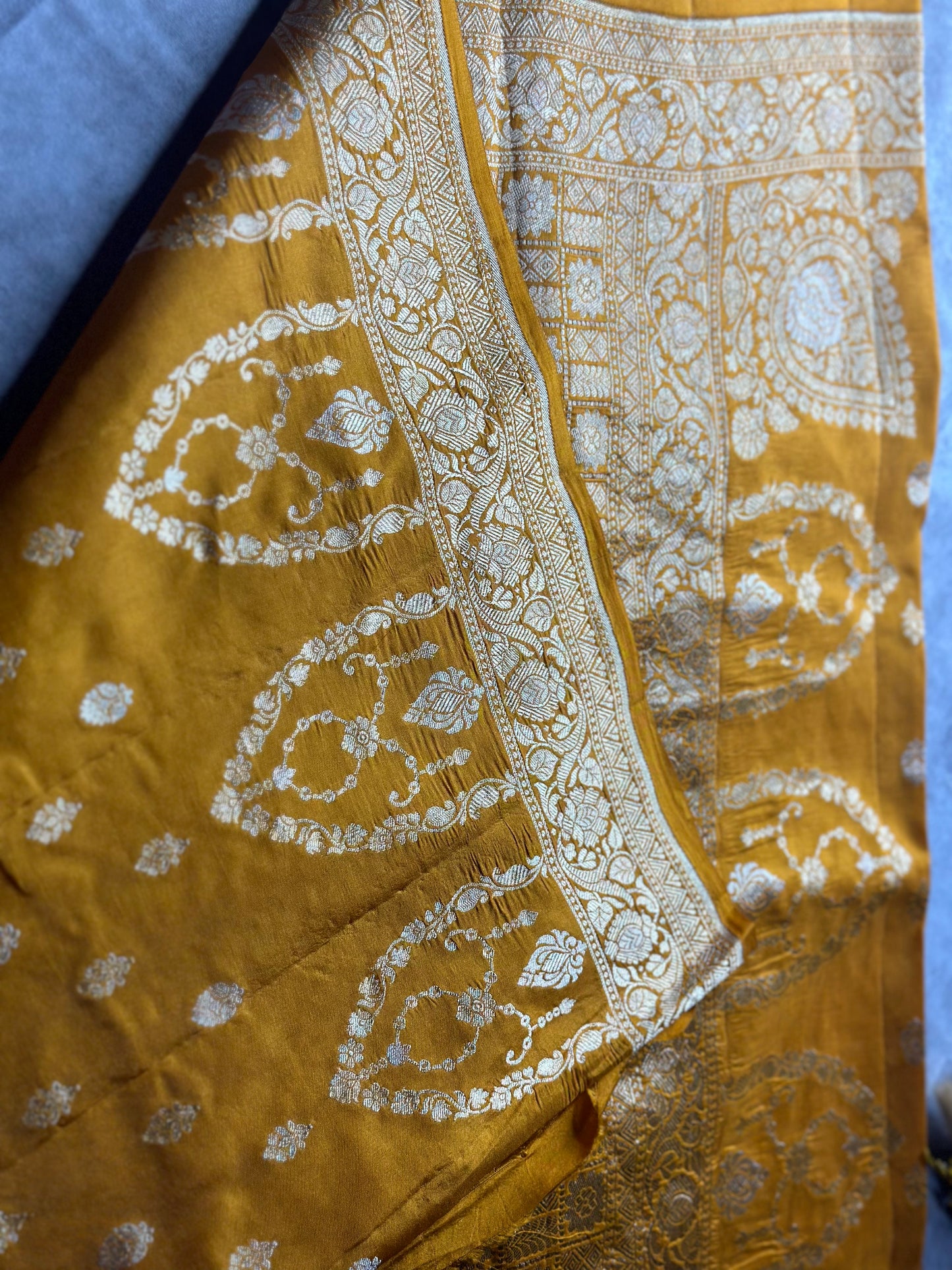 MUSTARD YELLOW  - KATAN BY KATAN PURE SILK SAREE