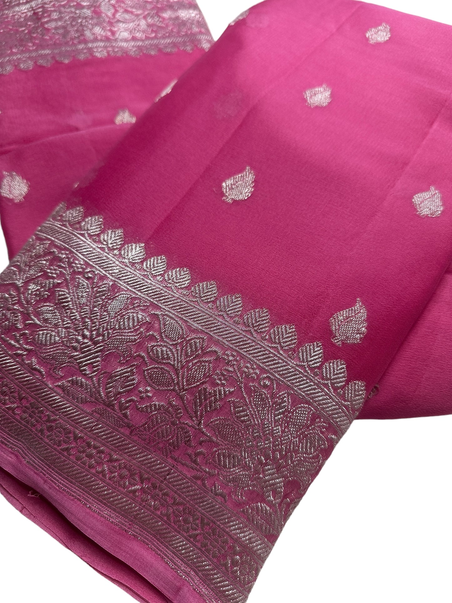 Pink chiffon georgette sari