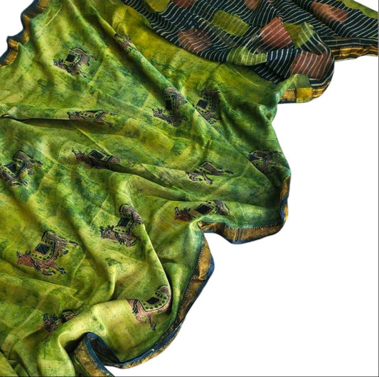 Nandi anar modal tissue pallu pure silk saree