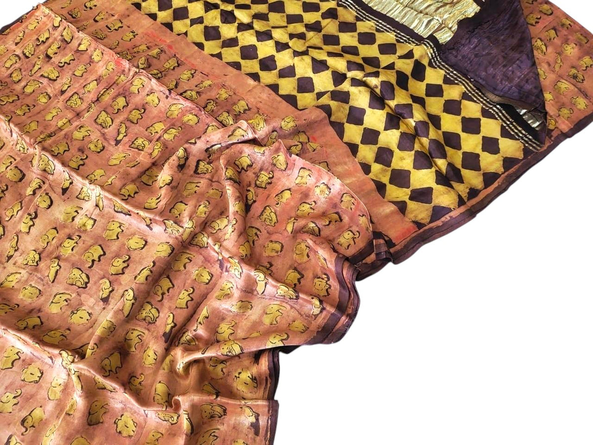 ivory modal tissue pallu pure silk saree